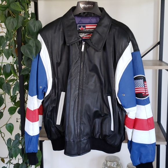 NWOT Vintage USA Leather Jacket - Picture 2 of 4